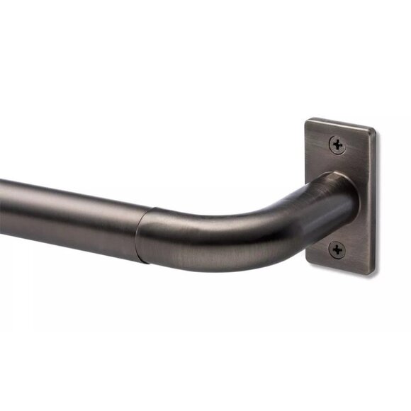 Threshold Brushed Gray Finish Expandable French Curtain Rod 36" to 66" Long - Picture 1 of 5